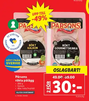 Lidl Pärsons Rökta Pålägg erbjuda