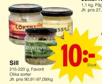 Matöppet Favorit sillinläggningar erbjuda