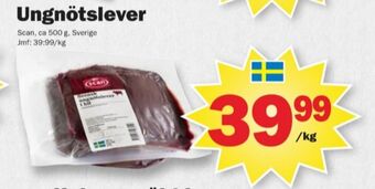 Pekås Scan ungnötslever erbjuda