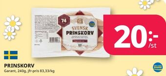 Tempo Garant prinskorv erbjuda