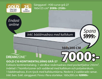 JYSK Gold C10 Kontinentalsäng Grå-27 erbjuda