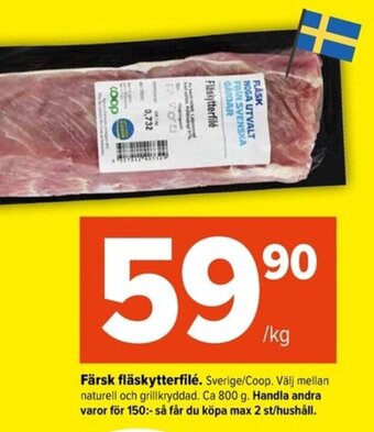 Coop Extra Färsk fläskytterfilé erbjuda