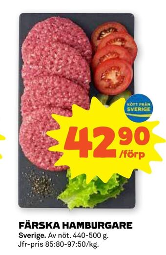Stora Coop Färska hamburgare erbjuda
