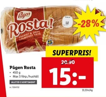 Lidl Pågen rosta erbjuda