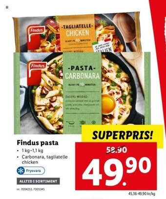 Lidl Findus pasta erbjuda
