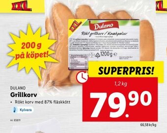 Lidl DULANO grillkorv erbjuda