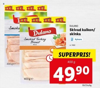 Lidl DULANO skivad kalkon/skinka erbjuda