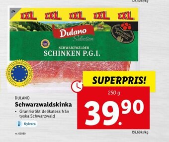 Lidl DULANO schwarzwaldskinka erbjuda
