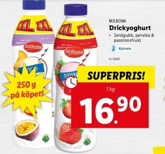 Lidl MILBONA drickyoghurt erbjuda