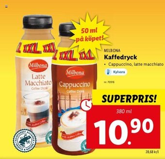 Lidl MILBONA kaffedryck erbjuda