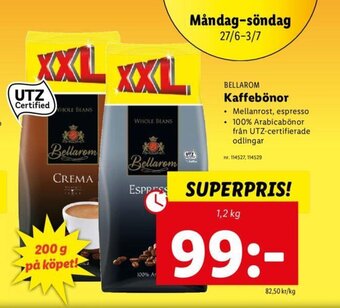 Lidl BELLAROM kaffebönor erbjuda