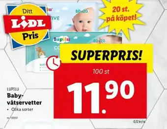 Lidl LUPILU baby-våtservetter erbjuda