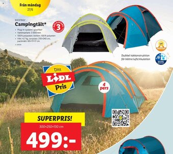 Lidl ROCKTRAIL campingtält erbjuda