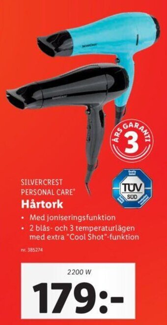 Lidl SILVERCREST PERSONAL CARE hårtork erbjuda