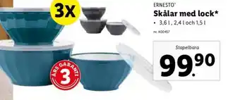 Lidl ERNESTO skålar med lock erbjuda