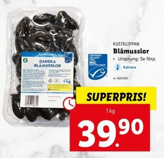 Lidl KUSTKLIPPAN blåmusslor erbjuda