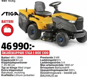 Bauhaus Åkgräsklippare stiga e-ride s300 erbjuda