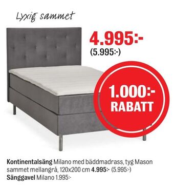 Mio Kontinentalsäng erbjuda