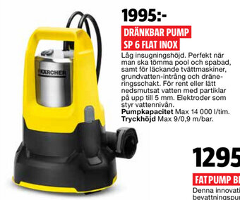 Bauhaus Dränkbar pump sp 6 flat inox erbjuda
