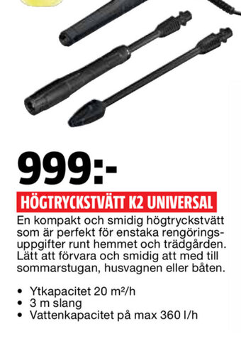 Bauhaus Högtryckstvätt k2 universal erbjuda