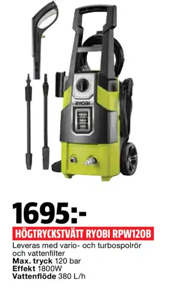 Bauhaus Högtryckstvätt ryobi rpw120b erbjuda