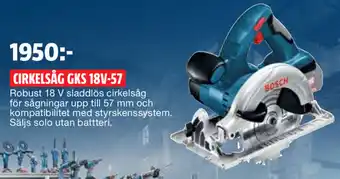 Bauhaus Cirkelsåg gks 18v-57 erbjuda