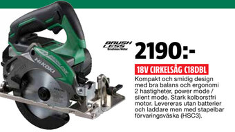 Bauhaus 18v cirkelsåg c18dbl erbjuda