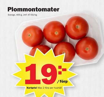 Pekås PLommontomater erbjuda