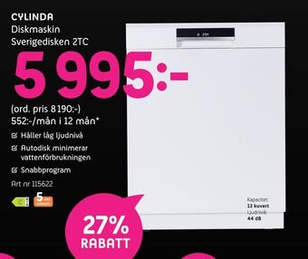 Cylinda Diskmaskin Sverigedisken 2TC