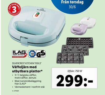 Lidl Våffeljärn med utbytbara plattor erbjuda