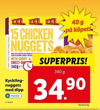 Lidl Kycklingnuggets med dipp erbjuda