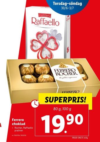 Lidl Ferrero choklad erbjuda
