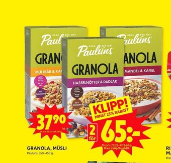 ICA Kvantum Paulùns granola erbjuda