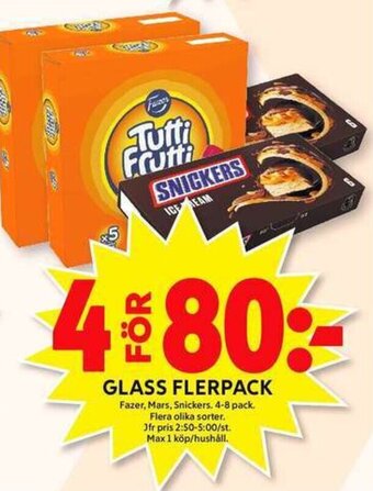 ICA Maxi Snickers glassnacks erbjuda