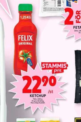 ICA Maxi Felix ketchup erbjuda