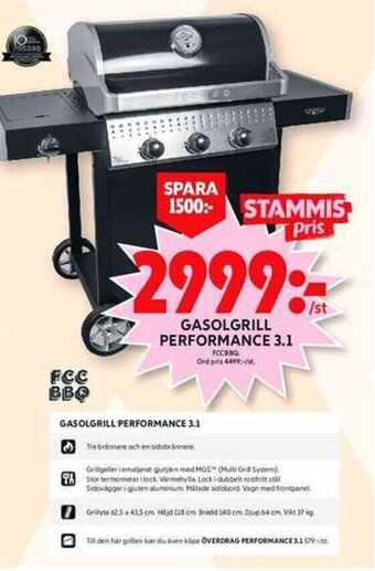 ICA Maxi Fcc bbq gasolgrill erbjuda