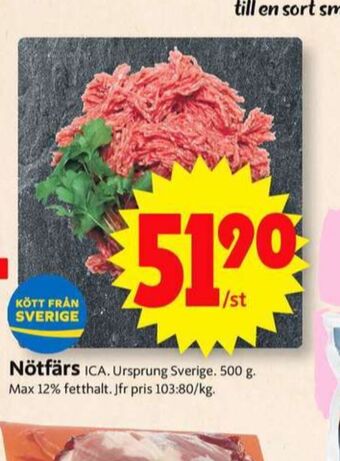 ICA Supermarket Ica nötfärs erbjuda