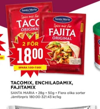 Willys Santa maria taco kryddmix erbjuda