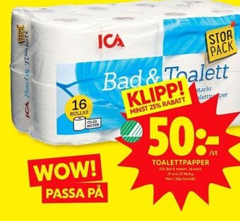 ICA Kvantum Toalettpapper erbjuda