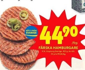 ICA Kvantum Färska hamburgare erbjuda