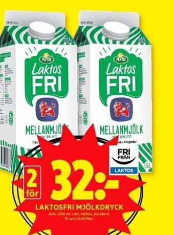 ICA Kvantum Laktosfri Mjölkdryck erbjuda