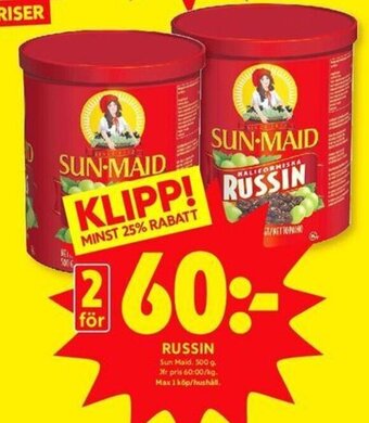 ICA Kvantum Sun-Maid Russin erbjuda