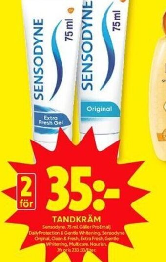 ICA Kvantum Sensodyne Tandkräm erbjuda