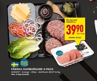 Willys Hemma Färska Hamburgare 4-pack erbjuda