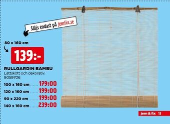Jem&Fix Rullgardin bambu erbjuda
