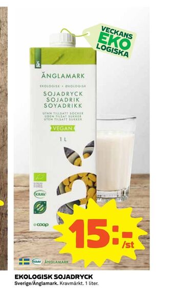 Coop Extra Ekologisk sojadryck erbjuda