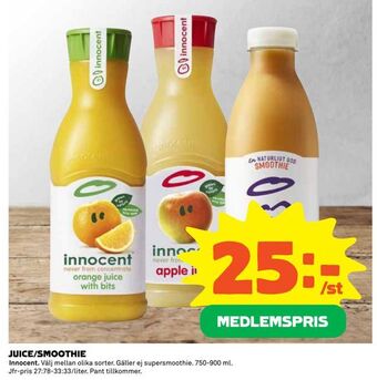 Coop Daglivs Juice/smoothie erbjuda