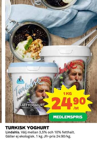 Coop Daglivs Turkisk yoghurt erbjuda