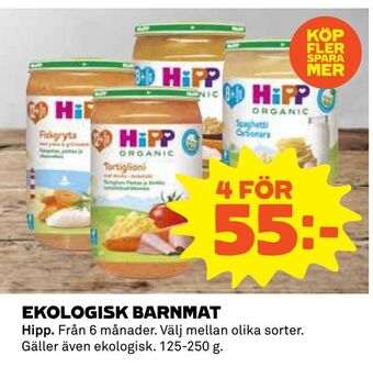 Coop Daglivs Ekologisk barnmat erbjuda