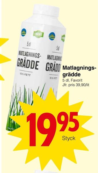 Matöppet Matlagningsgrädde erbjuda